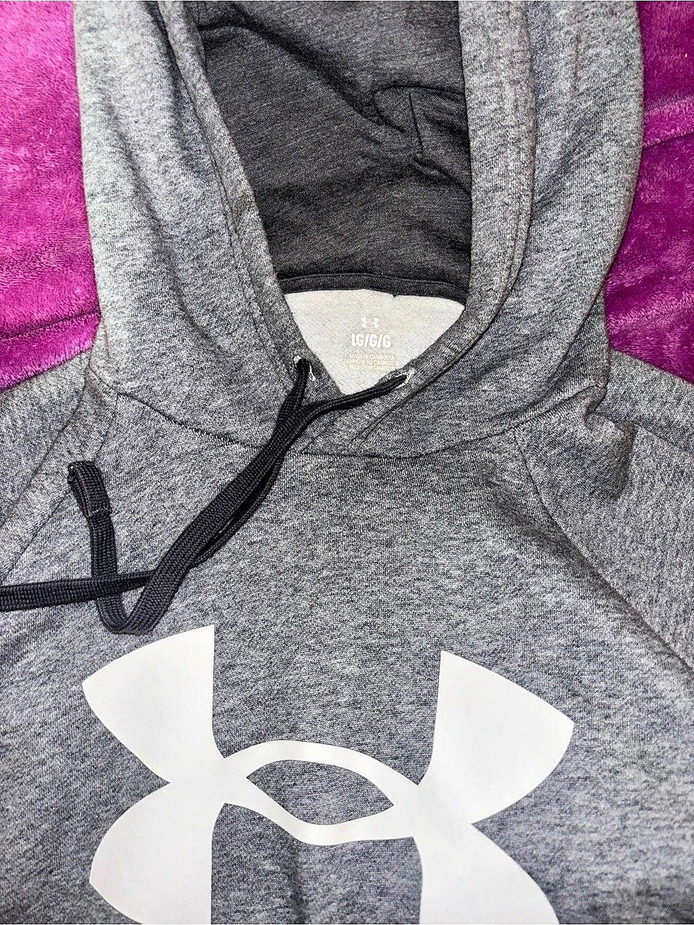Under Armour Rival Fleece Big Logo Hoodie Gray Large